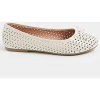 Yours Curve Wide Fit Laser Cut Ballerina Shoe
