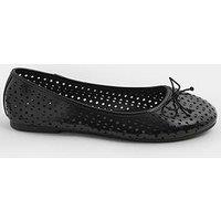 Yours Curve Extra Wide Fit Laser Cut Ballerina Shoe
