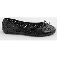 Yours Curve Wide Fit Laser Cut Ballerina Shoe