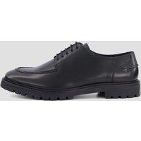 The Very Collection Mens Leather Apron Toe Chunky Sole Derby Shoes - Black
