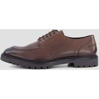 The Very Collection Mens Leather Lace-Up Apron Toe Derby Shoes - Dark Brown