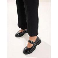 Yours Curve Chunky Mary Jane Pumps In Wide Fit - Black
