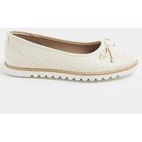 Yours Curve Extra Wide Fit Textured Ballet Shoe