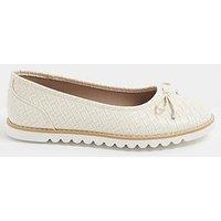 Yours Curve Wide Fit Textured Ballet Shoe