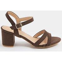 Yours Curve Extra Wide Fit 2 Part Mid Block Almond Toe