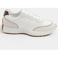 Yours Curve Extra Wide Fit Lace Up Runner Trainer - White