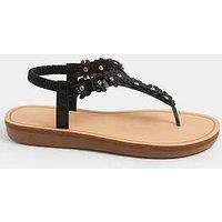 Yours Curve Wide Fit Ditsy Flower Detail Sandals
