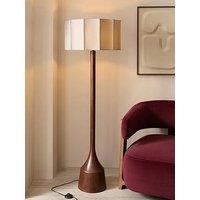 Michelle Keegan Home Wooden Floor Lamp With Sculpt Shade - Rubber Wood