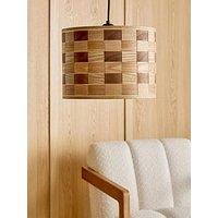 The Very Collection Woven Wood Effect Easy Fit Light & Shade - Natural