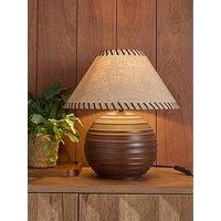 The Very Collection Wooden Table With Whipstitch Shade Detail - Small