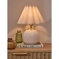The Very Collection Scalloped Shade Table Lamp With Glass Base