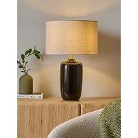 The Very Collection Black Lacquered Ceramic Table Lamp