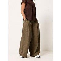 Pixiegirl Petite Pleat Front Wide Leg Jeans - Brown