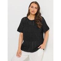 Yours Curve Boxy Cover Up - Black