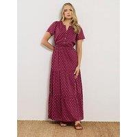 Long Tall Sally Dobby Tiered Maxi Dress - Pink