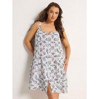 Yours Curve Linen Holiday Dress - Blue