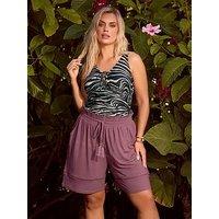 Yours Curve Ladder Insert Shorts - Pink