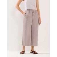 Long Tall Sally Linen Crop Trouser - Cream