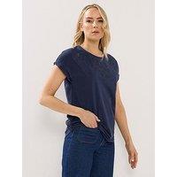 Long Tall Sally Embroidered T-Shirt - Blue