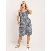 Yours Curve Strappy Sundress - Blue
