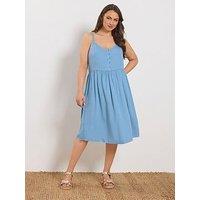 Yours Curve Strappy Sundress - Blue