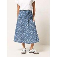 Pixiegirl Petite Daisy Belted Midi Skirt - Blue