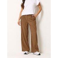Pixiegirl Petite Formal Wide Leg Trousers - Brown