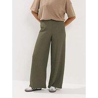 Pixiegirl Petite Textured Wide Leg Trouser - Green