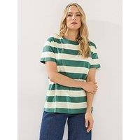 Long Tall Sally Stripe Oversized T-Shirt - Green