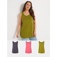 Yours Curve 3 Pack Core Basic Vests - Grey