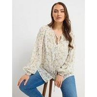 Yours Curve Burnout Blouse - White