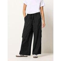 Pixiegirl Petite Cargo Wide Leg Trousers Containing Linen
