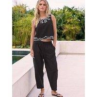 Pixiegirl Petite Barrel Trousers Containing Linen