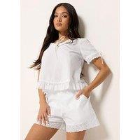 Pixiegirl Petite Broderie Trim Shorts