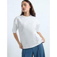 Pixiegirl Petite Puff Paisley T-Shirt - White