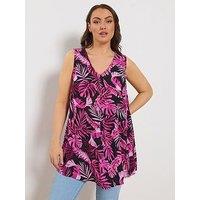 Yours Curve Pleat Front Vest - Pink