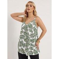 Yours Curve Linen Cami Vest - Green