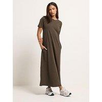 Pixiegirl Petite Short Sleeve T-Shirt Maxi Dress - Brown