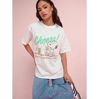 Pixiegirl Petite Snoopy Matcha Days T-Shirt - White