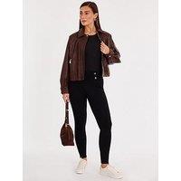 Quiz Black Button Front Leggings