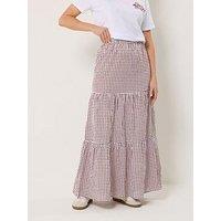 Long Tall Sally Gingham Maxi Skirt - Red