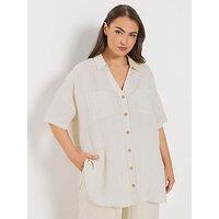 Yours Curve Desert Shirt - Cream