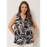 Yours Curve Tie Front Vest