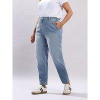 Yours Curve Barrel Jeans - Blue
