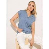 Long Tall Sally Tall Lace Insert Top - Blue