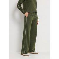 Long Tall Sally Piped Wide Leg Jogger 36" - Green