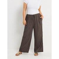 Yours Curve Linen Skinny Waistband Trousers