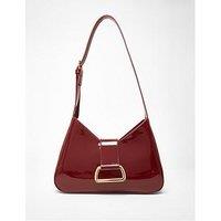 Quiz Burgundy Buckle Detail Shoulder Bag