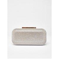 Quiz Silver Diamantine Box Bag
