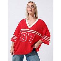 Yours Curve '87 Sport Crochet Top - Red